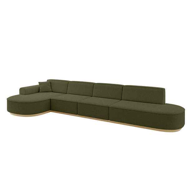ALTDECOR ROHOVÁ SEDAČKA s otomanem, levá MARI-L3-v2 413x171x83 Zelená Buklé