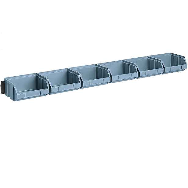 ARTPLAST Sada 6 pracovních úložných boxů 100x95x50mm s lištou na zavěšení
