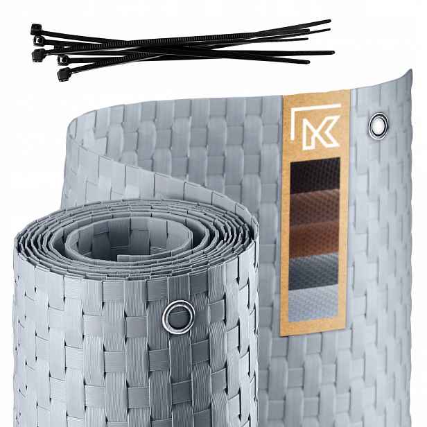 Balkonová Krytka Technorattan 1x4 m Šedá Světlá Podložka Balkon Terasa Premium