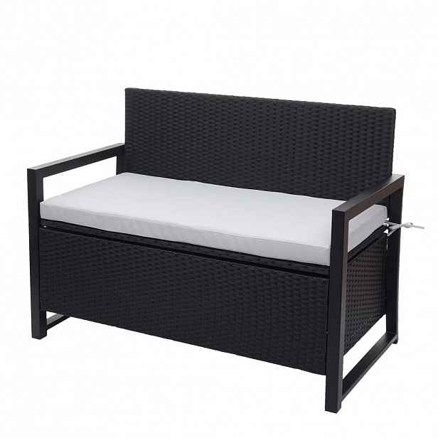 MCW POLY-RATTAN 2MÍSTNÁ LAVICE Antracitová, šedá