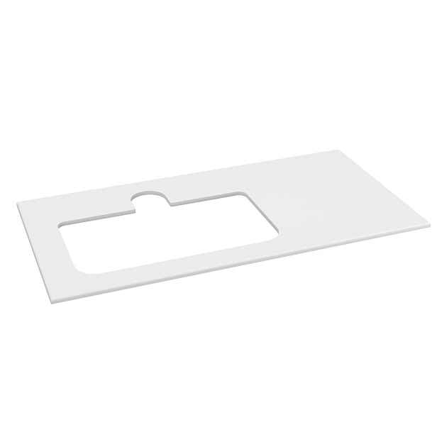 Sapho BRAHEA deska rockstone s otvorem 101x51,5cm (70+30cm), levá, bílá mat