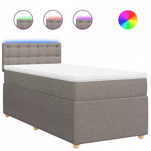 vidaXL Box spring postel s matrací taupe 80x200 cm textil