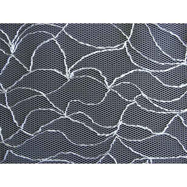 Mg Záclona vyšívací síť 583/2 Bílá 330x250 cm s páskou G
