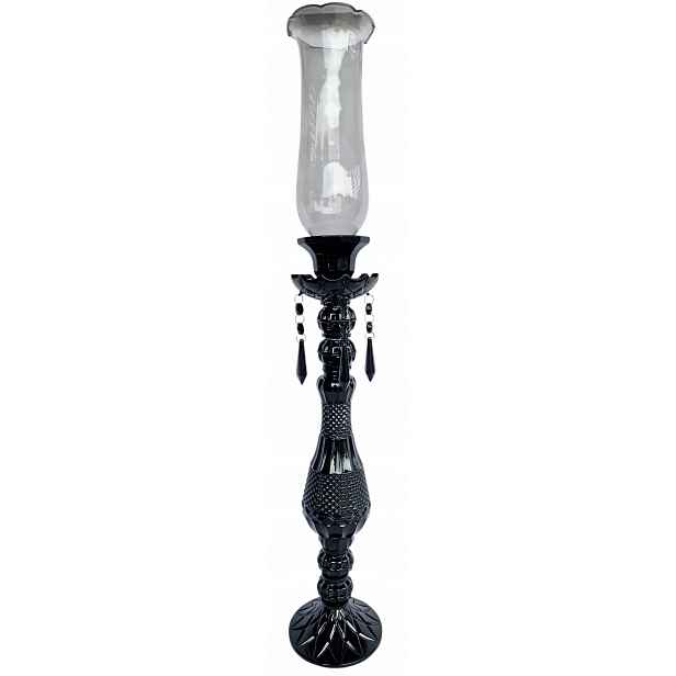 Skleněný svícen černý 70 cm 2559-3-L