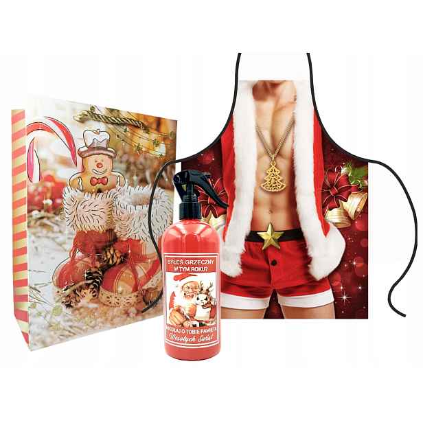 Veselý Dárek k Mikuláši Vánocům pro chlapa Sada: Zástěra Santa Clause