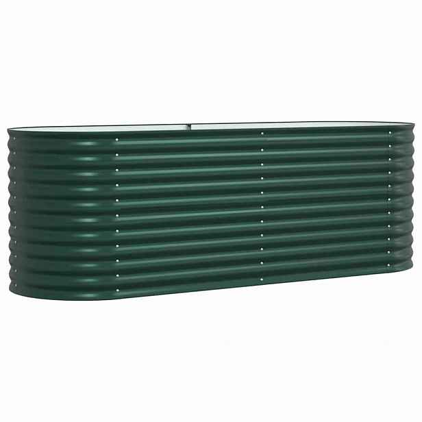 vidaXL Vyvýšený záhon Zelená 240 x 80 x 81 cm Ocel
