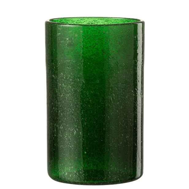 Zelená sklenička s bublinkami Long Drink Lisboa - Ø8*13cm / 500ml J-Line by Jolipa