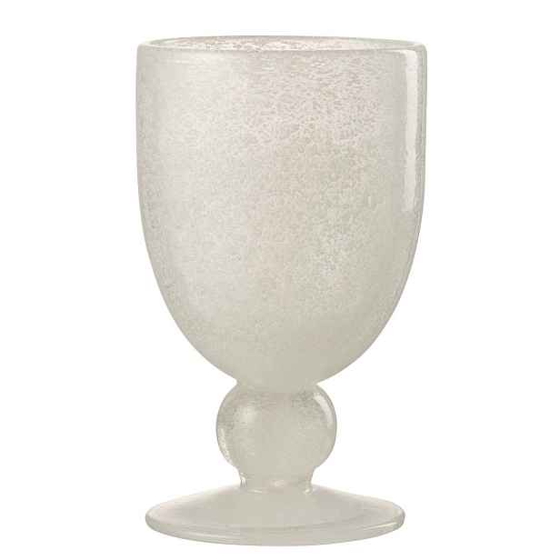 Bílá sklenička na víno na noze s bublinkami Wine Lisboa White - Ø9*15cm / 370ml J-Line by Jolipa