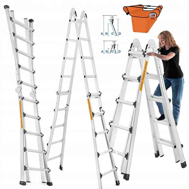 Drabina Przegubowa Wielofunkcyjna Teleskopowa 5M1 Aluminiowa 4x5 Stopni