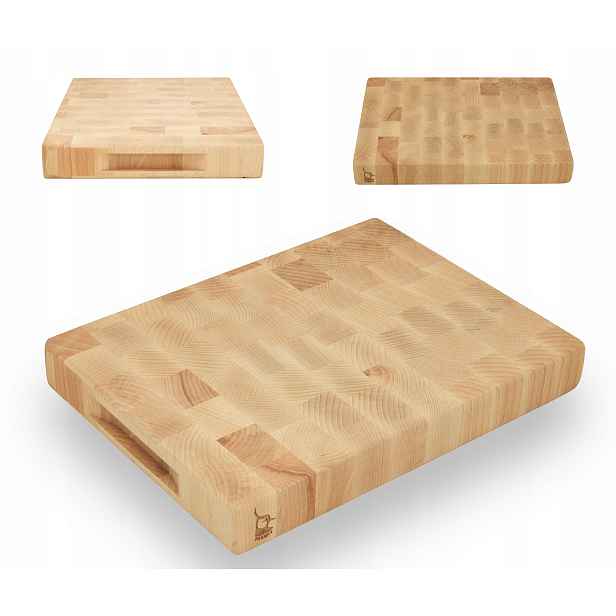 Krájecí prkénko End Grain Štorcová Buková olejovaná 32x24x4 pevné Logo