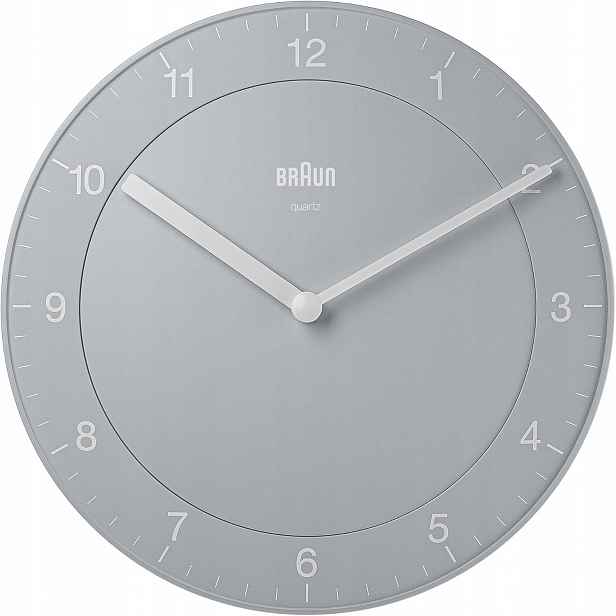Nástěnné hodiny Braun BC06G 20 cm Klasické elegantní šedé