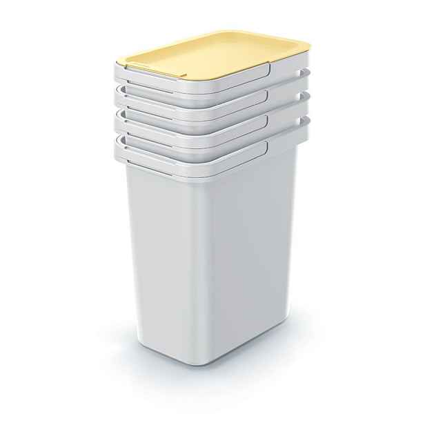 Prosperplast Set odpadkových košů SYSTEM 4x12 l popelavě šedý