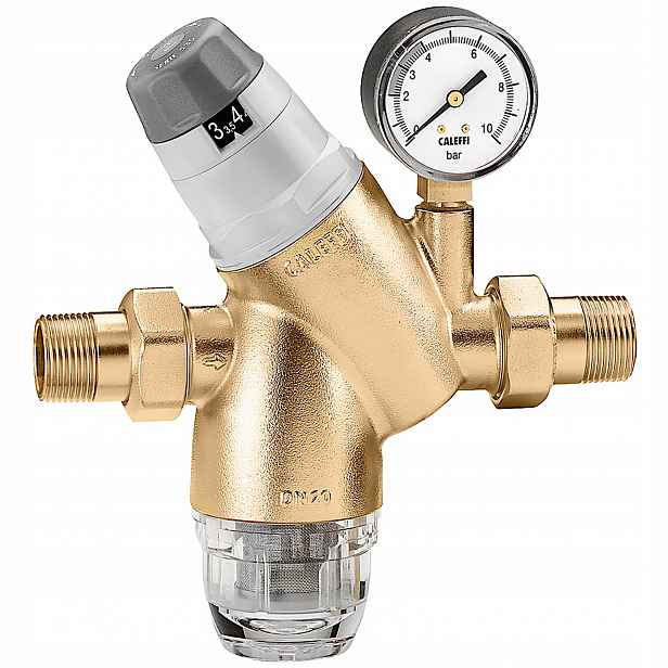Regulátor Tlaku Vody 1" S Vyměnitelnou Náplní S Manometrem Caleffi 535161