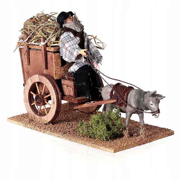 Elektrická Pohyblivá Figurka Do Betlému „starý S Oslem“ pro figurky 12 cm