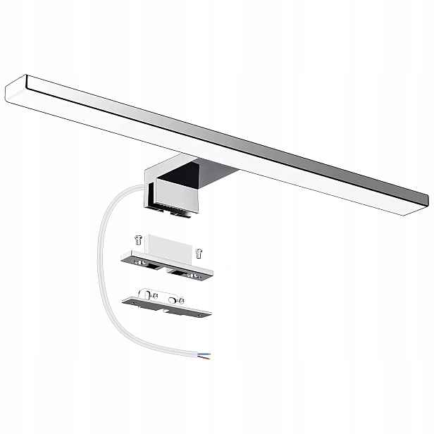 Led Kinkiet nad Zrcadlo do Koupelny 40cm 10W IP44 Stříbrný Studená bílá