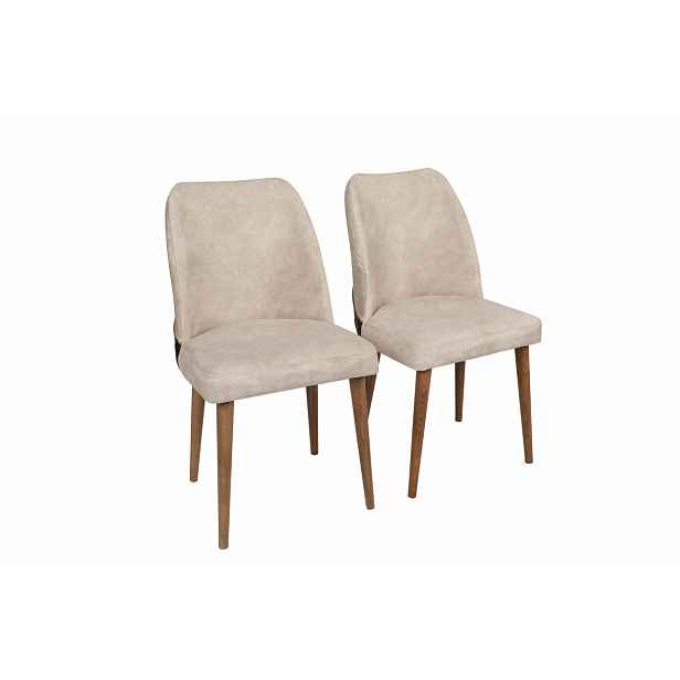 Sada jídelních židlí Nova Cream and Walnut, 2 ks, 2 ks