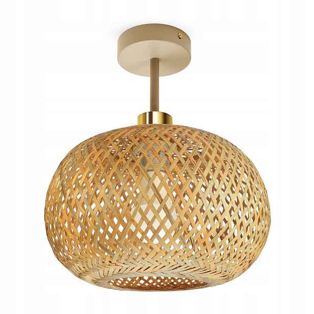 Stropní Svítidlo Stropní Svítidlo Rattan Béžová Boho 1xE27 Velké stínítko Obývací pokoj Ložnice