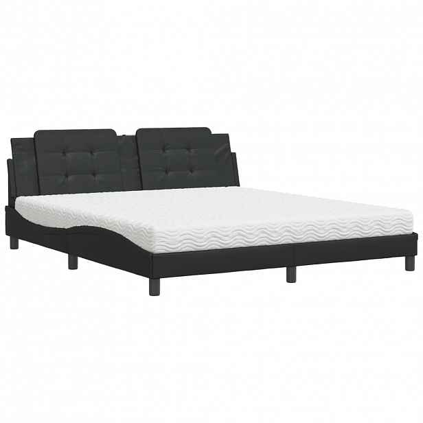 vidaXL Postel s matrací Zadar černá 180 x 200 cm umělá kůže