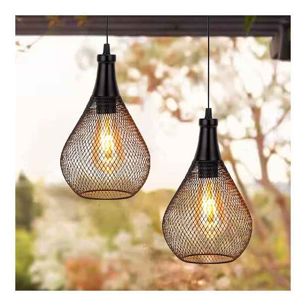 Závěsné lampy na baterie, sada 2 kovových vintage Led lamp s časovačem