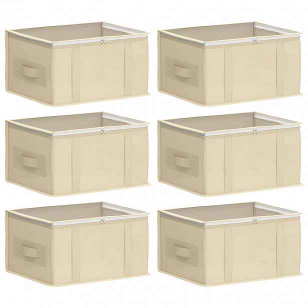 vidaXL Úložná krabice s průhledným horním oknem 6 ks netkaný textil