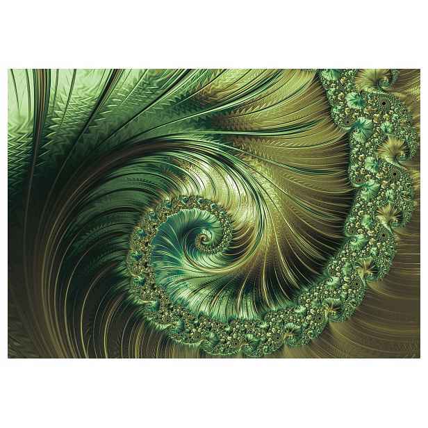 Fototapeta Zlatá spirála fraktálů zeleno-zlatá elegance 254x184 lepidlo