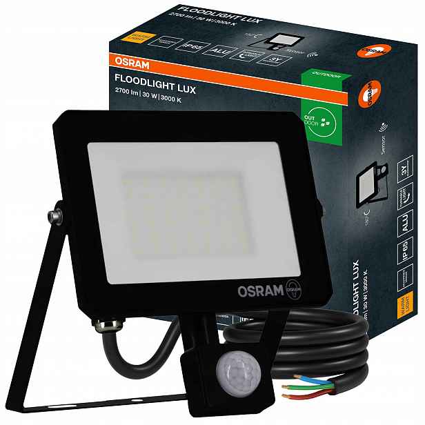Led reflektor Halogen Reflektor 30W 3000K 2700lm IP65 Snímač pohybu Osram