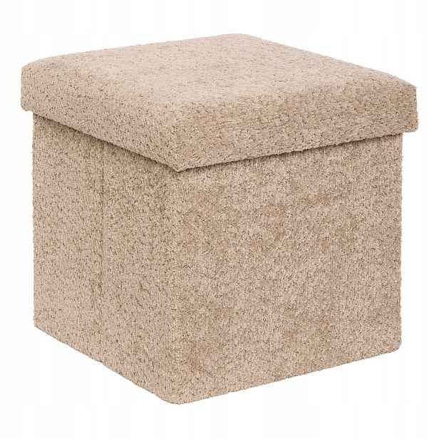 Taburet S Úložným Prostorem 38x38x38 CM Mdf Do Předsíně Béžový Otevíratelný