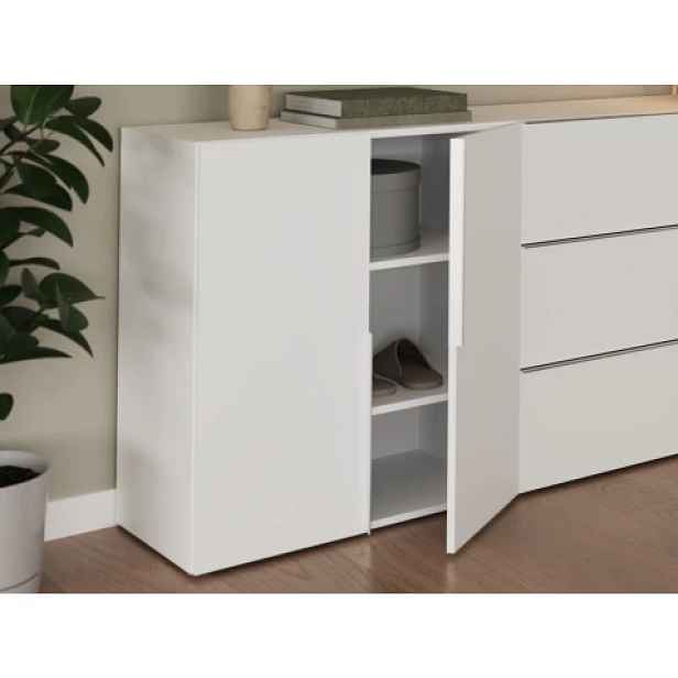Úložná skříňka/botník Oreso 76 cm, bílá