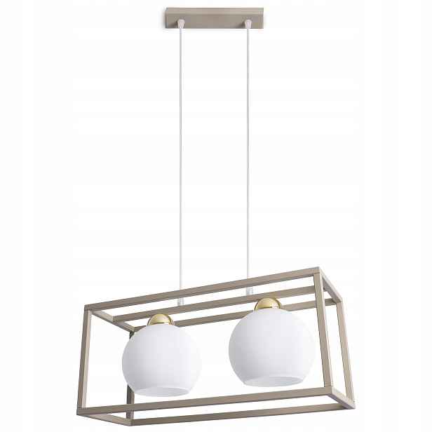 Závěsná Stropní Lampa Lustr Kašmír Taupe, Bílé Glamour Koule Do Kuchyně