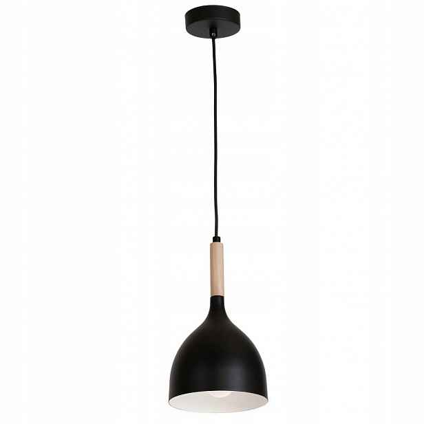Černá závěsná lampa Noak Wood 1191 Luminex
