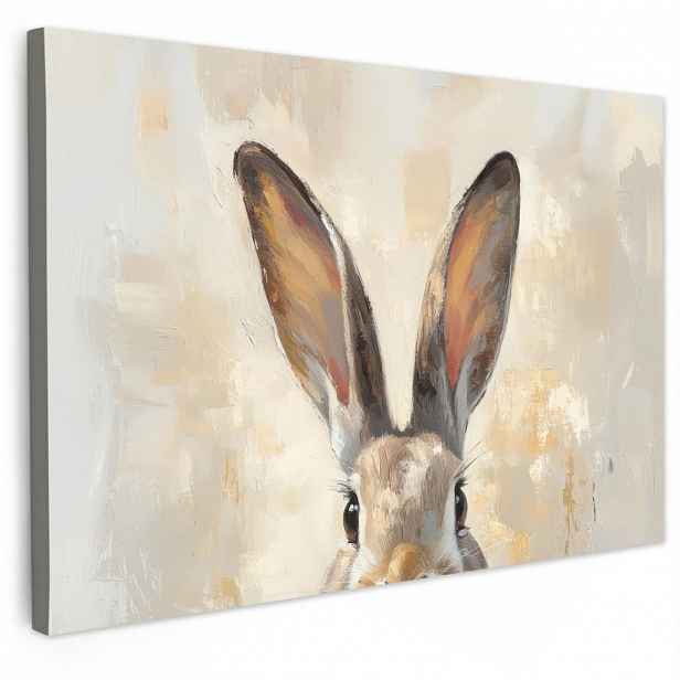 MuchoWow OBRAZ NA PLÁTNĚ Zajíc - Uši - hnědé 120x80 cm