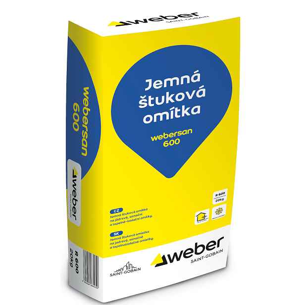 Omítka sanační štuková webersan 600 jemná 20 kg