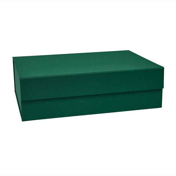 Tmavě zelený kartonový úložný box s víkem 45x33x15 cm Hako – OYOY Living Design