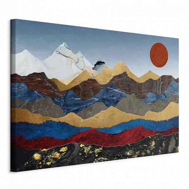 artgeist MALBA NA PLÁTNĚ, Landschaft und Natur, abstraktní, hory, struktury, 90/60/1,2 cm