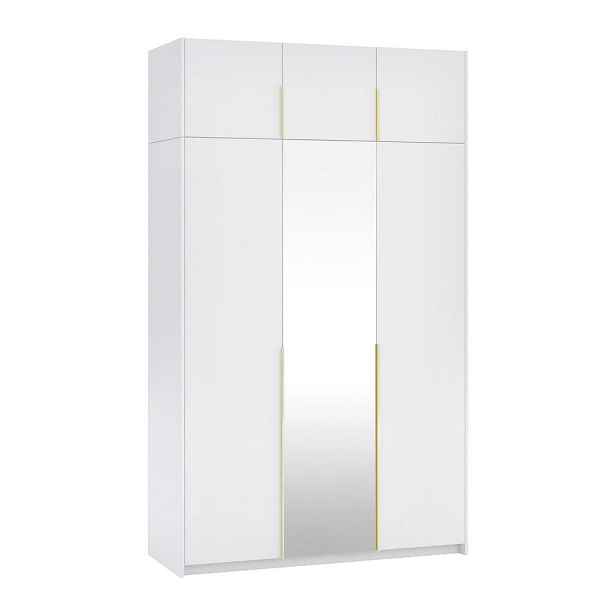 MASSENO ŠATNÍ SKŘÍŇ S OTOČNÝMI DVEŘMI THALIA, 148/250/58 cm 3dveřová se zrcadlem, bílá
