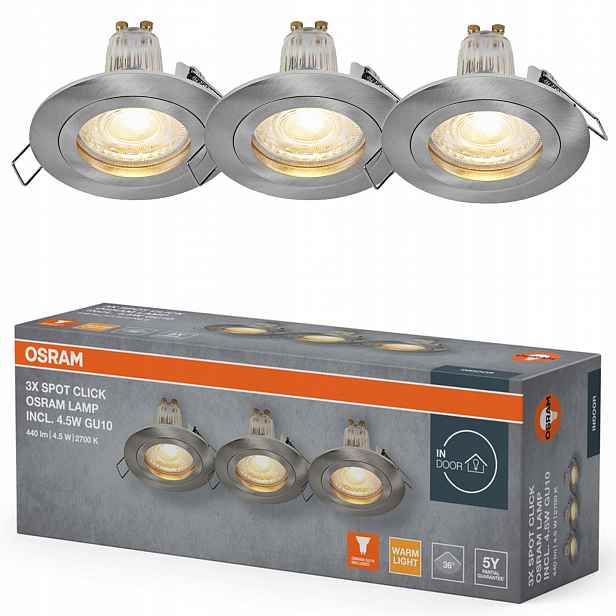 3x Stropní Led svítidlo Kulaté Stropní Svítidlo GU10 4.5W 400lm 2700K Osram