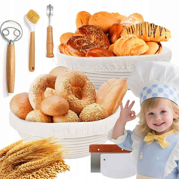 Sada Na Pečení Chleba Na Kvásku Košík Na Kynutí Chleba 15 Ks