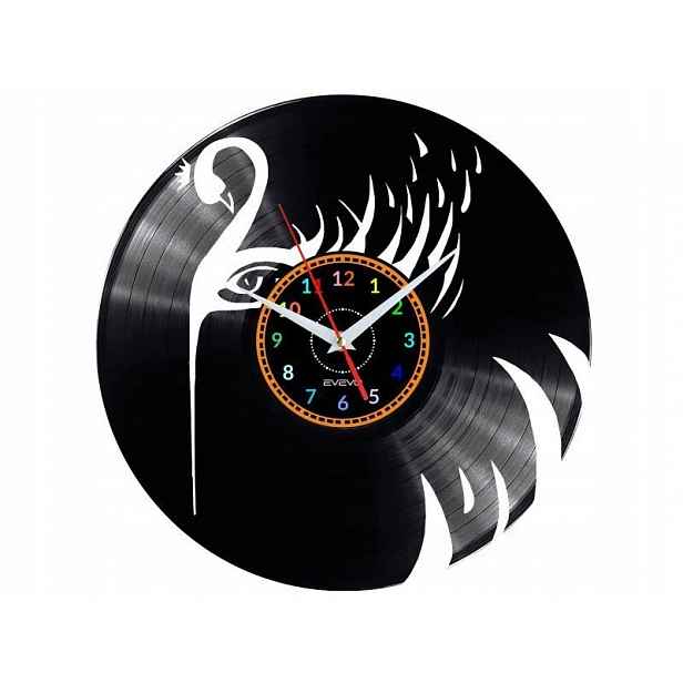 Černá Labuť, Dekorativní Nástěnné Hodiny, Moderní Vinylová Deska, Vinylová Deska