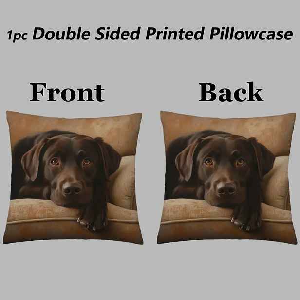 TEMU 1ks Vintage Labradorský povlak na polštář, 45,72 x 45,72 cm, jednostranný tisk, 100% polyesterové vlákno, pratelný v pračce, skrytý zip,