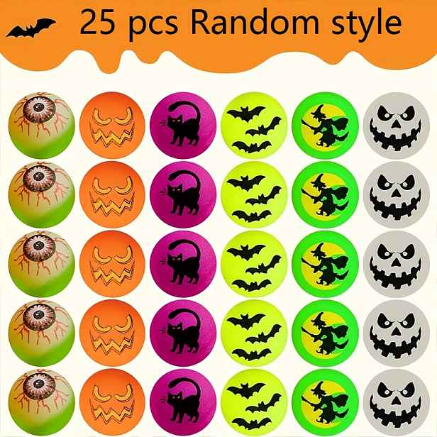 TEMU Balení párty dárků s více předměty, pro houpačkové míčky na Halloween, svítící houpačkové míčky, ve tvaru oka, vhodné pro halloweenské party
