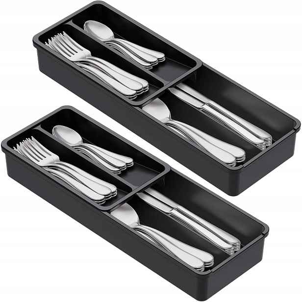 Lifewit Organizér na příbory 2 ks Kompaktní 42x14,5x6 cm Černý