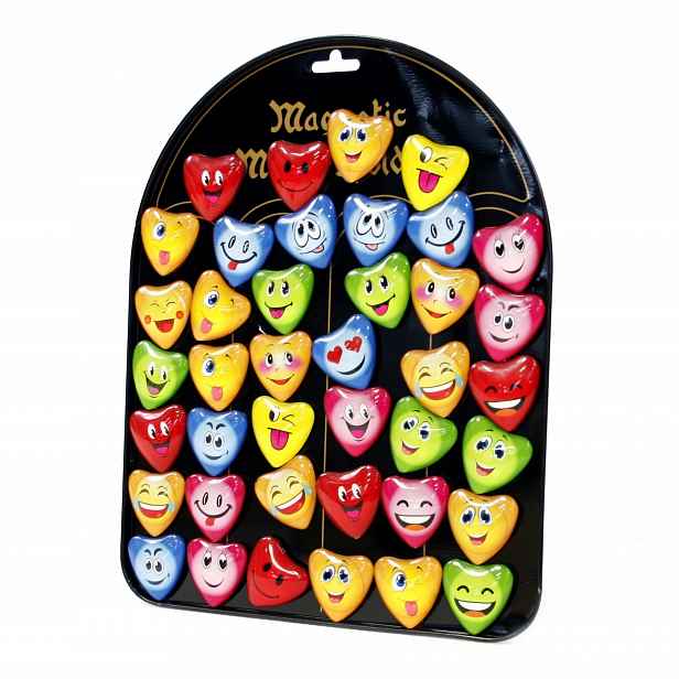 Magnety Na Ledničku Srdce Smajlíci Set 40ks