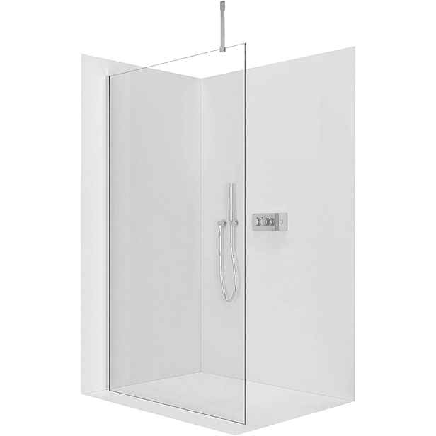 Sprchová zástěna Walk-in Onyx Top Cube L/P - 8 mm - hranatá vzpěra - chrom, transparentní sklo - 90x200 cm