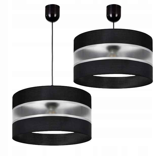 Závěsná Stropní Lampa S Pruhy 30 CM, Černá