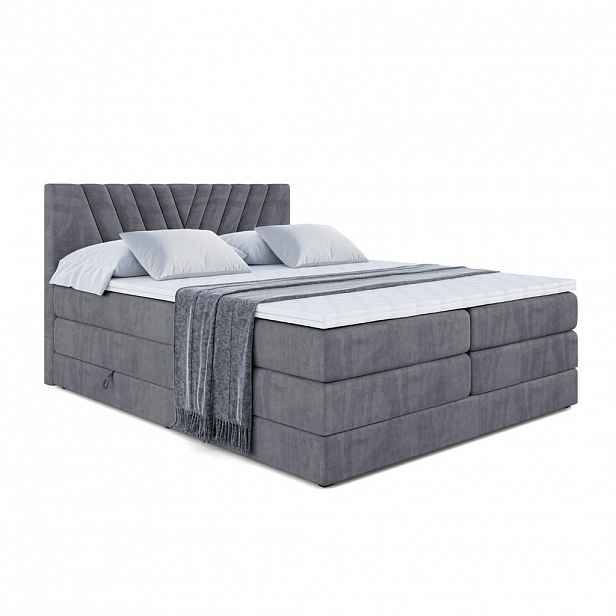 ALTDECOR POSTEL boxspring ERNINA KING – 200 x 200 – H3/H4 – tmavě šedá