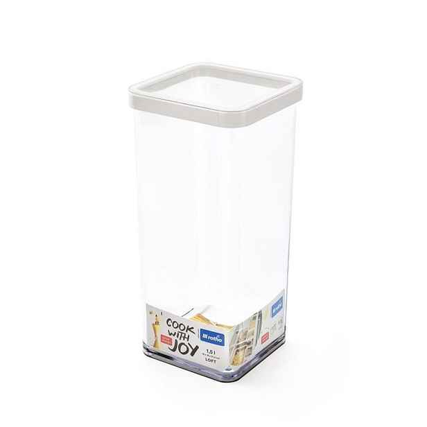 dóza 1,50l LOFT, 10x10x21,4cm, těsnění, pevný plast