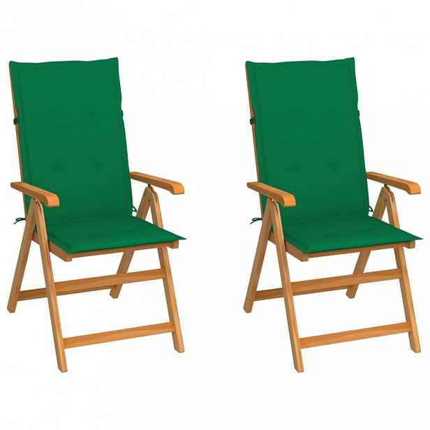 Zahradní židle 2 ks teak / látka Dekorhome