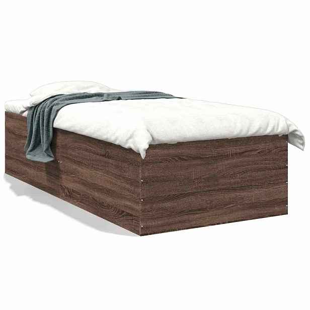 vidaXL Rám postele hnědý dub 90 x 200 cm kompozitní dřevo