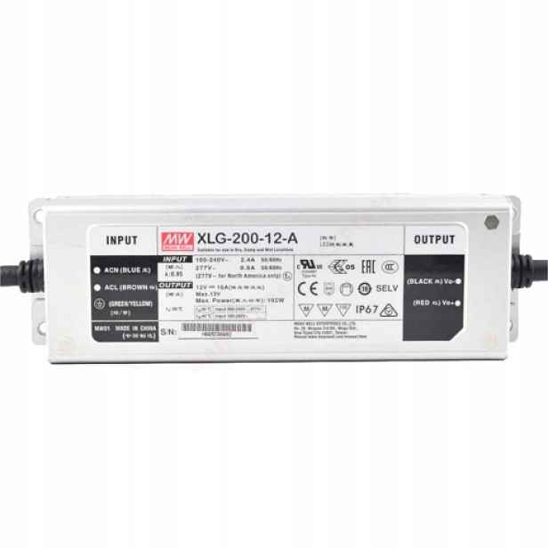Led zdroj Mean Well XLG-200-12-A 192W 12V 16A IP67 hermetický