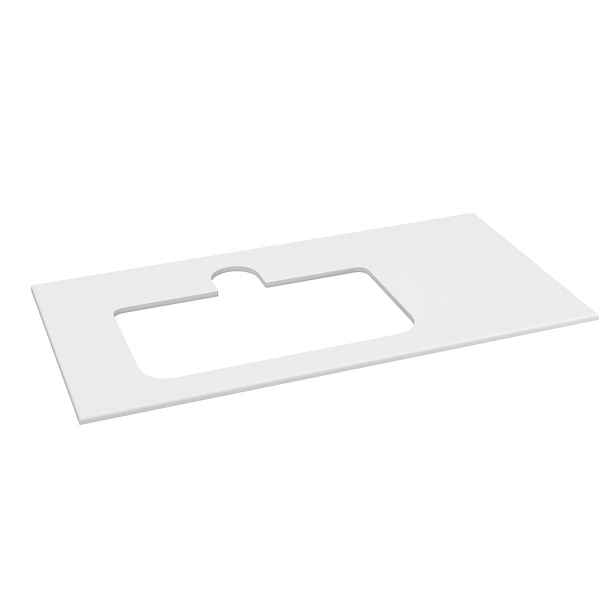 Sapho BRAHEA deska rockstone s otvorem 101x51,5cm (80+20cm), levá, bílá mat
